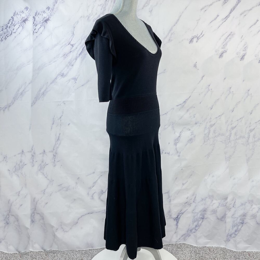 Agnona | Black Wool Knit Maxi Dress | Sz IT 44 / US 8 - Picture 8 of 9